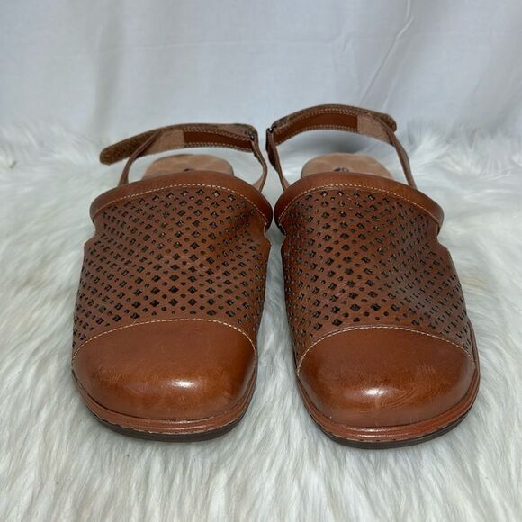 SoftWalk Salina Rust Leather Woven Slingback WIDE WIDTH Sandals Sz 12WW - Picture 3 of 7